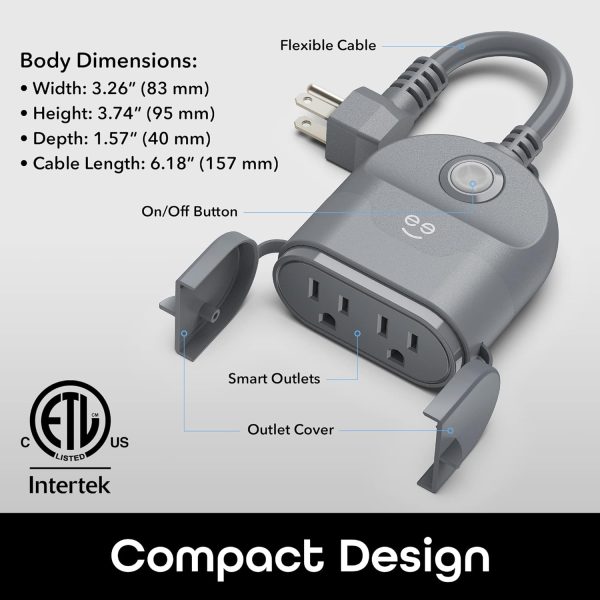 Geeni Outdoor Duo Wi-Fi Smart Plug | 2 Weatherproof Outlets, Works with - Image 9