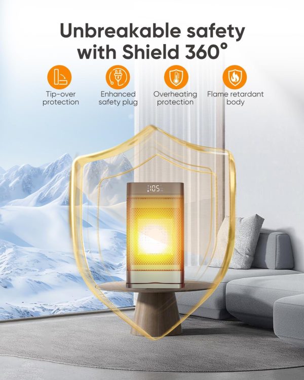 Space Heater 105°F /1500W Portable indoor Electric Heaters,12 PTC Ceramic - Image 4