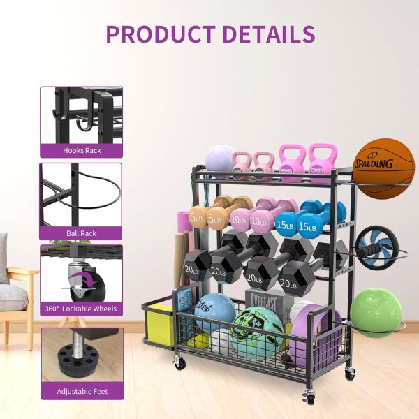 Dumbbells Rack Home Gym Storage Rack Weight Rack for Dumbbells Adjustable - Image 5