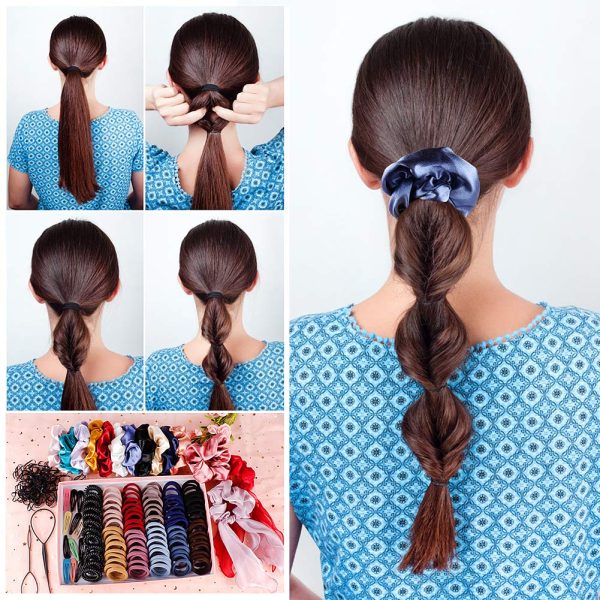 Girls' Variety Pack Hair Accessories - Scrunchies, Elastic Bands, Hair - Image 4