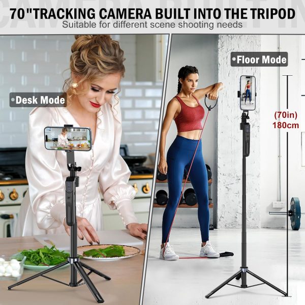 Auto Face Tracking Tripod 360 Rotation with Stand,Android and iPhone Tripod - Image 2
