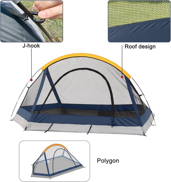 Camping Tent 4 Person, Waterproof Windproof Tent with Rainfly Easy Set - Image 4