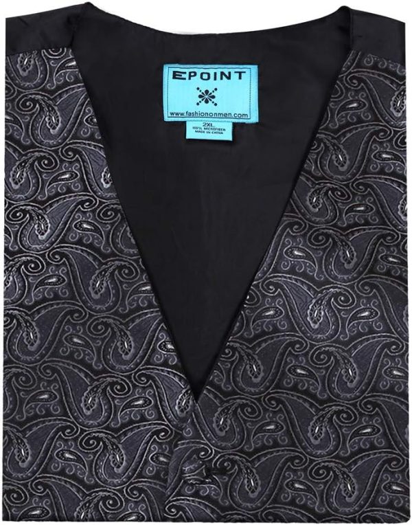 Epoint EGC1B01-03 Multi Mens Paisley Waistcoat Woven Microfiber S-5XL Vest - Image 2