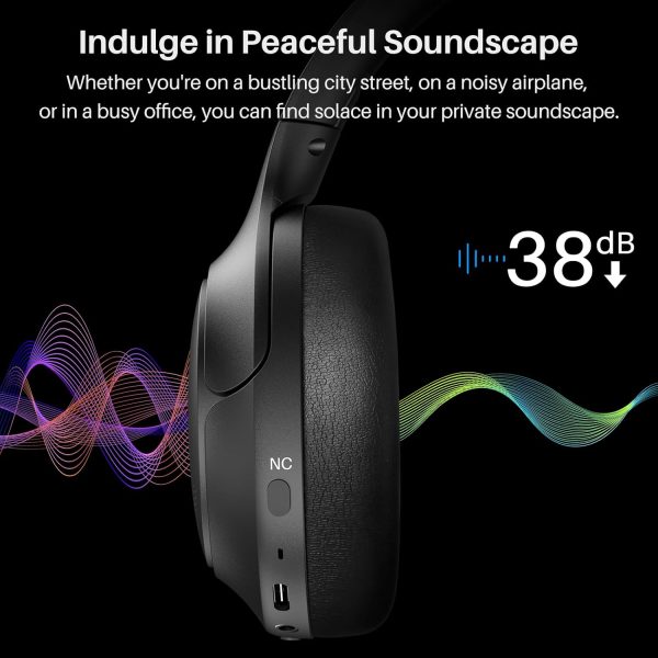 TOZO HT2 Hybrid Active Noise Cancelling Headphones, Wireless Over Ear - Image 3