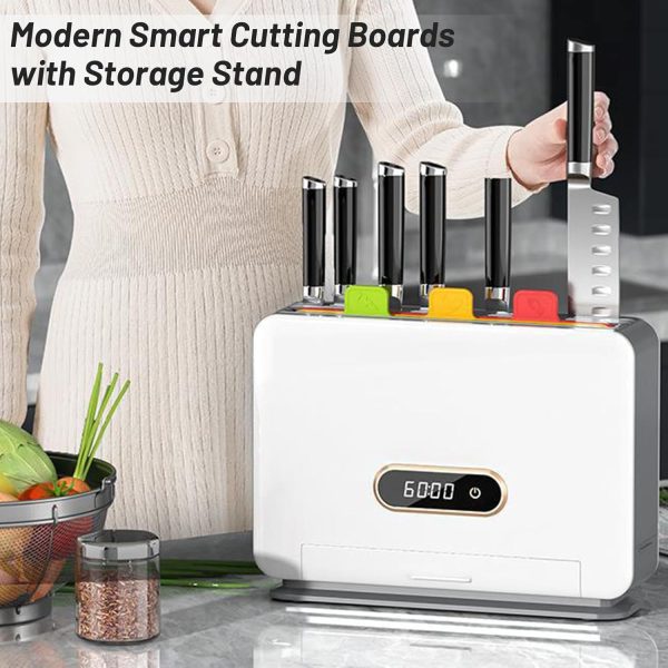 Modern Smart Cutting Boards with Storage Stand, Cleaning Cutting Board Set - Image 4