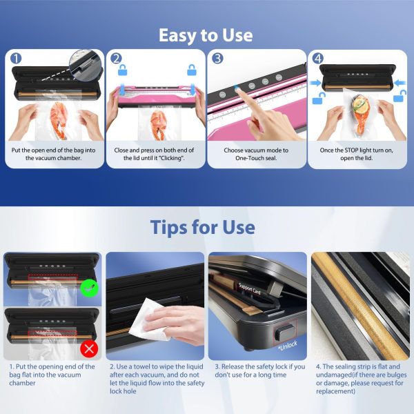 Vacuum Sealer Machine, Automatic Food Vacuum Sealer 5 Modes with 15 Sealer - Image 6