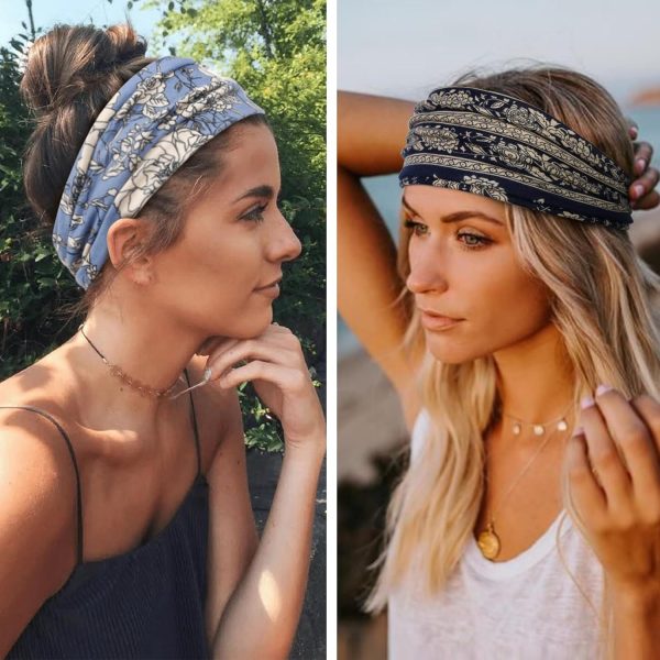 Headbands for Women Boho Elastic Hairbands for Women’s Hair Non Slip Wide - Image 4