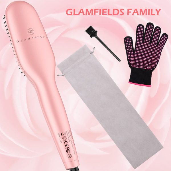 Ionic Straightening Brush, GLAMFIELDS Hair Straightener Brush with - Image 5
