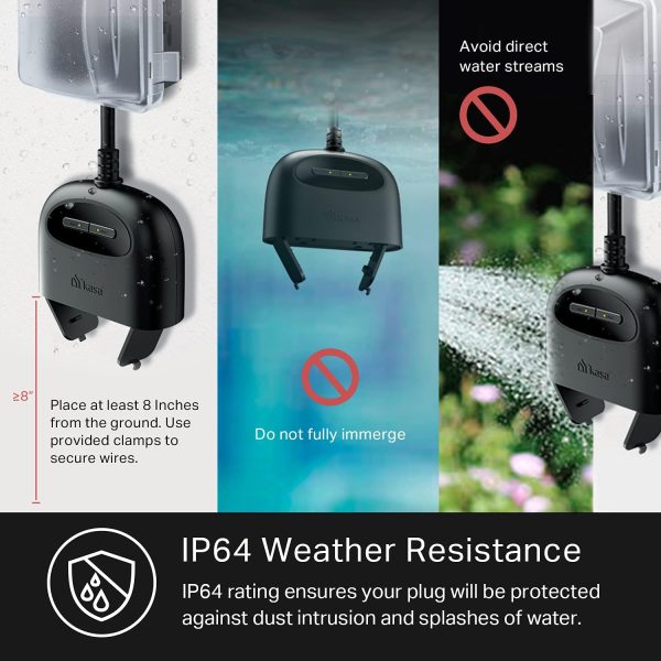 Kasa Outdoor Smart Plug, Smart Home Wi-Fi Outlet with 2 Sockets, IP64 - Image 3