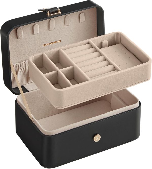 SONGMICS Jewelry Box, Travel Jewelry Case, 2-Layer Jewelry Holder - Image 9
