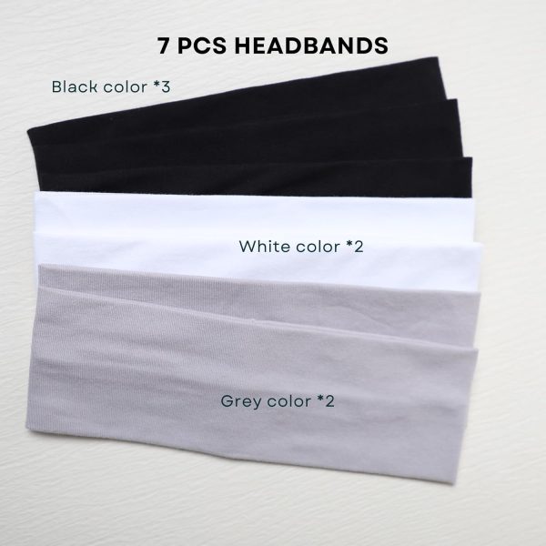 7 PCS Headbands for Women Cotton Non Slip Hair Bands Sweat Thick Headband - Image 6