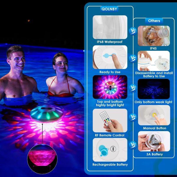 Floating Pool Lights, Pool Lights with 6 Dynamic Lighting Effects, IP68 - Image 5
