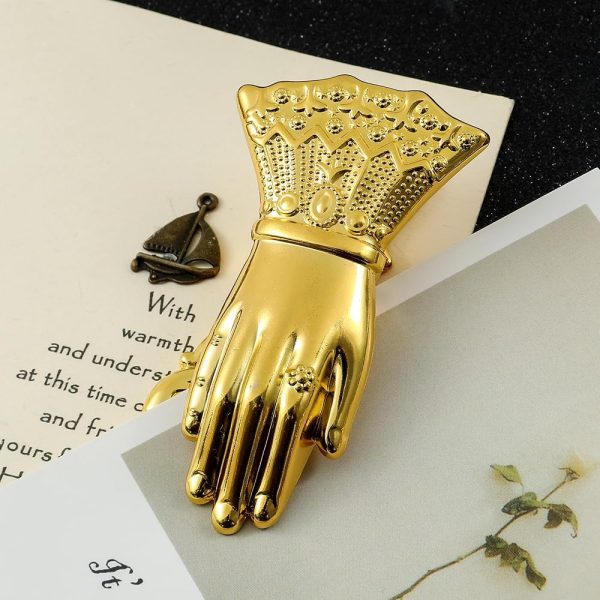 Vintage Lady’s Hand Shaped Book Clip Paper File Holder Metal Clips Office - Image 8