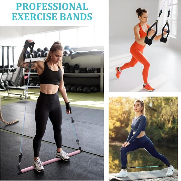 Pilates Bar Kit with 3 Set Resistance Bands, Multifunctional Pilates - Image 7