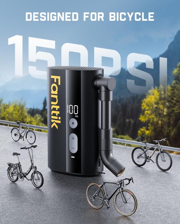 Fanttik X9 Ace Mini Bike Tire Pump, 32s Fast Inflate Bike Pump with Guage, - Image 9
