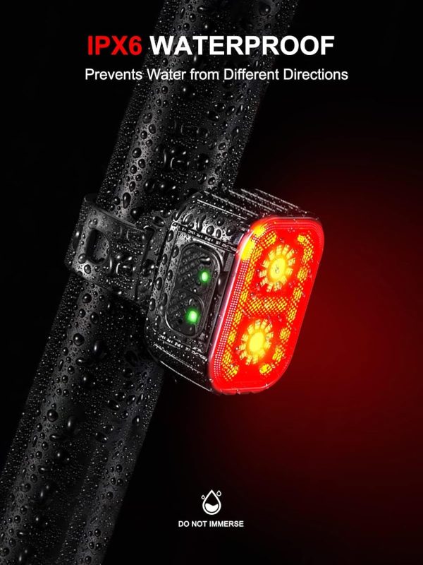 Bike Lights, Rechargeable Bicycle Lights Set Super Bright 8+12 Modes, IPX6 - Image 6