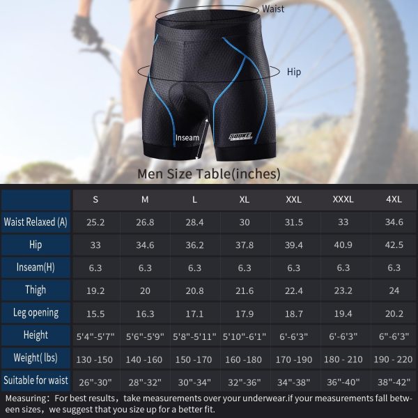 Souke Sports Men's Cycling Underwear Shorts 4D Padded Bike Bicycle MTB - Image 7