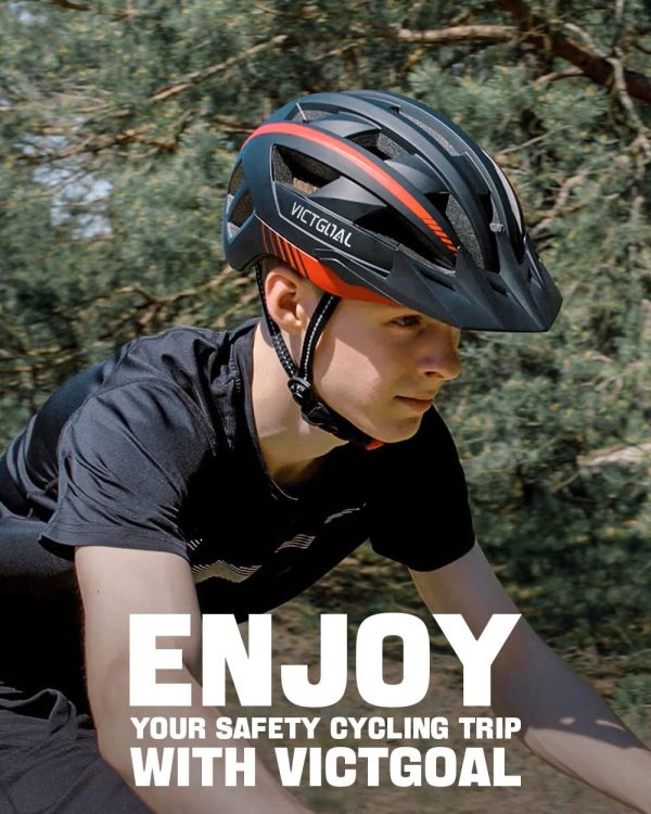 VICTGOAL Bike Helmet with USB Rechargeable Rear Light Detachable Magnetic - Image 9