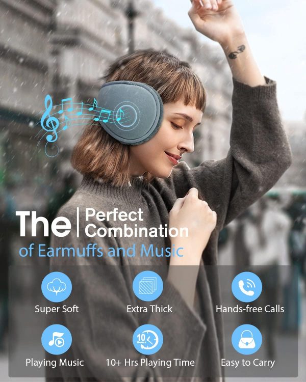 MUSICOZY Bluetooth Headphones Earmuffs Ear Warmers Wireless Headphones - Image 2