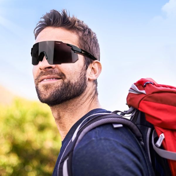 Baseball Sunglasses for Men Women, Wrap Around Sports Sunglasses for - Image 3