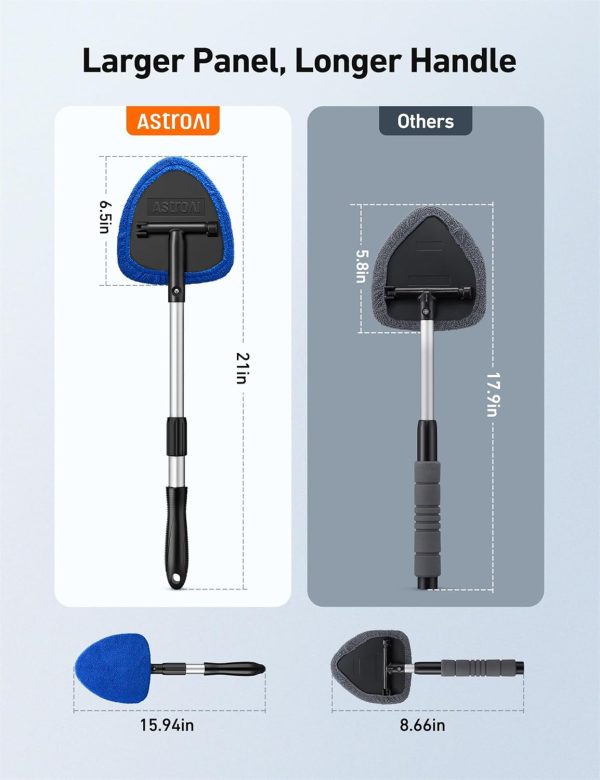 AstroAI Windshield Cleaner, Car Windshield Cleaning Tool Inside with 4 - Image 2