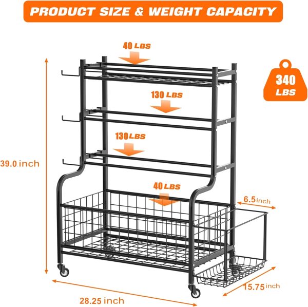 Yoga Mat Storage Rack, Home Gym Storage Rack for Dumbbells, Kettlebells, - Image 5