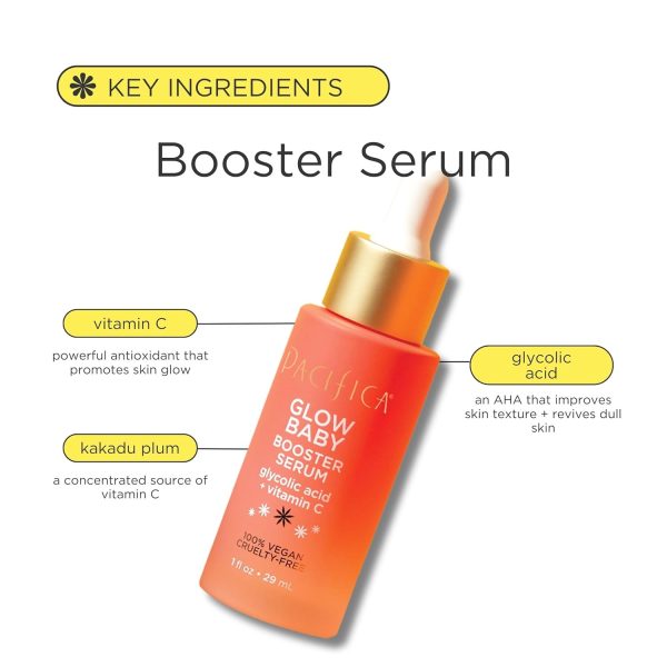 Pacifica Beauty, Glow Baby Booster Serum For Face, Vitamin C and Glycolic - Image 3
