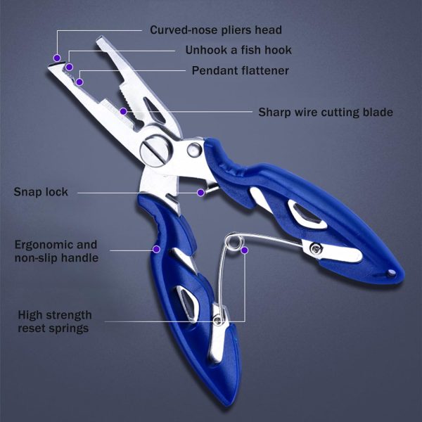 Fishing Pliers, Stainless Steel Fish Hook Remover 2PCS, Multi-Function Fish - Image 3