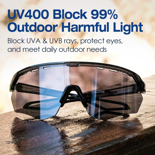 Sunglasses Men and Women, Cyclilng Sunglasses UV400 Protection, Sport - Image 7