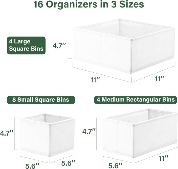 Kootek 16 Pack Drawer Organizer Clothes, Dresser Drawer Organizers for - Image 3