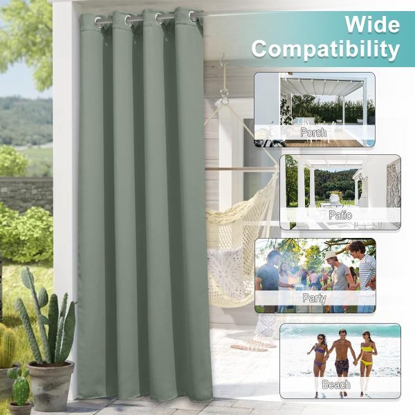 NICETOWN Outdoor Curtainch for Patio Waterproof 84 inch Wide, Thermal - Image 4