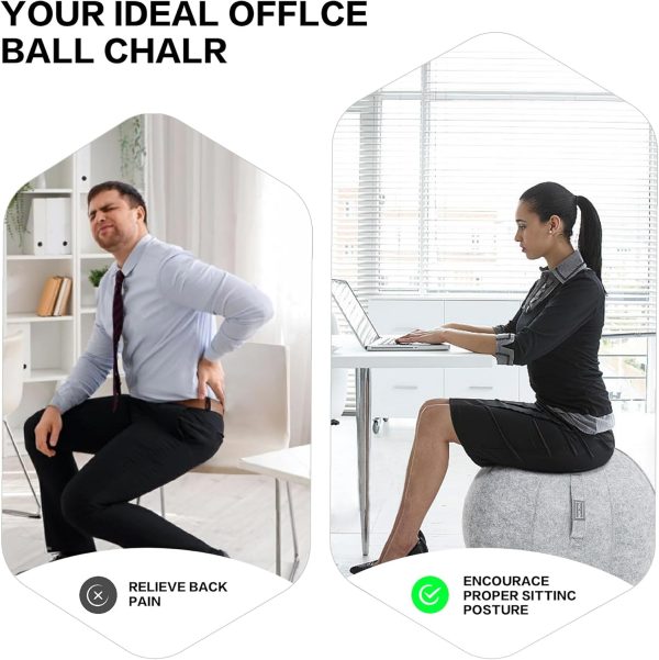 Yoga Ball Exercise Ball, Anti Slip Stability Ball Chair, 25” Heavy Duty - Image 6