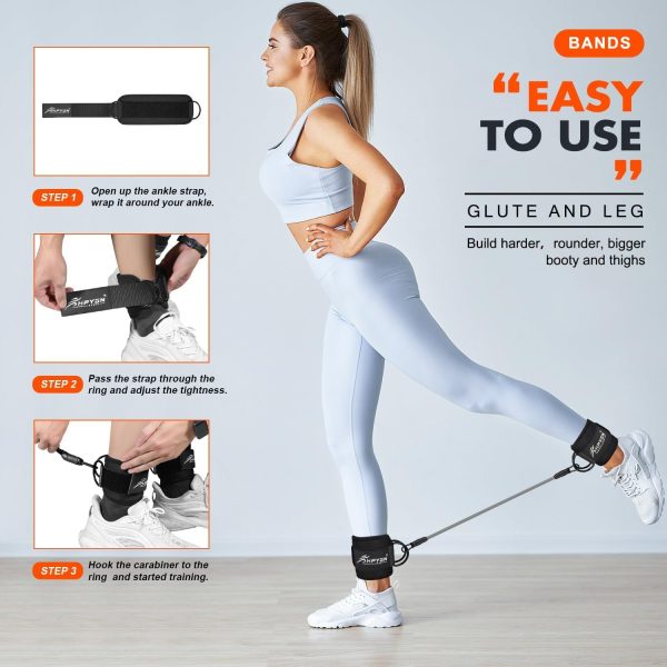 Ankle Resistance Bands, Ankle Bands for Working Out with Cuffs, Resistance - Image 6