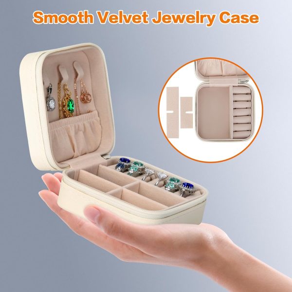 LETURE PU Leather Small Jewelry Box, Travel Portable Jewelry Case for Ring, - Image 3