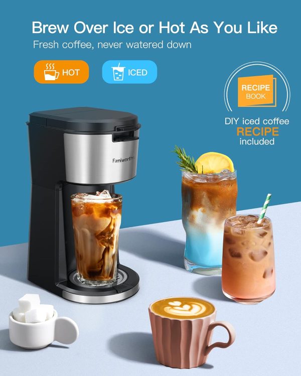 Famiworths Single Serve Coffee Maker, Iced and Hot Coffee Maker for K Cup & - Image 2