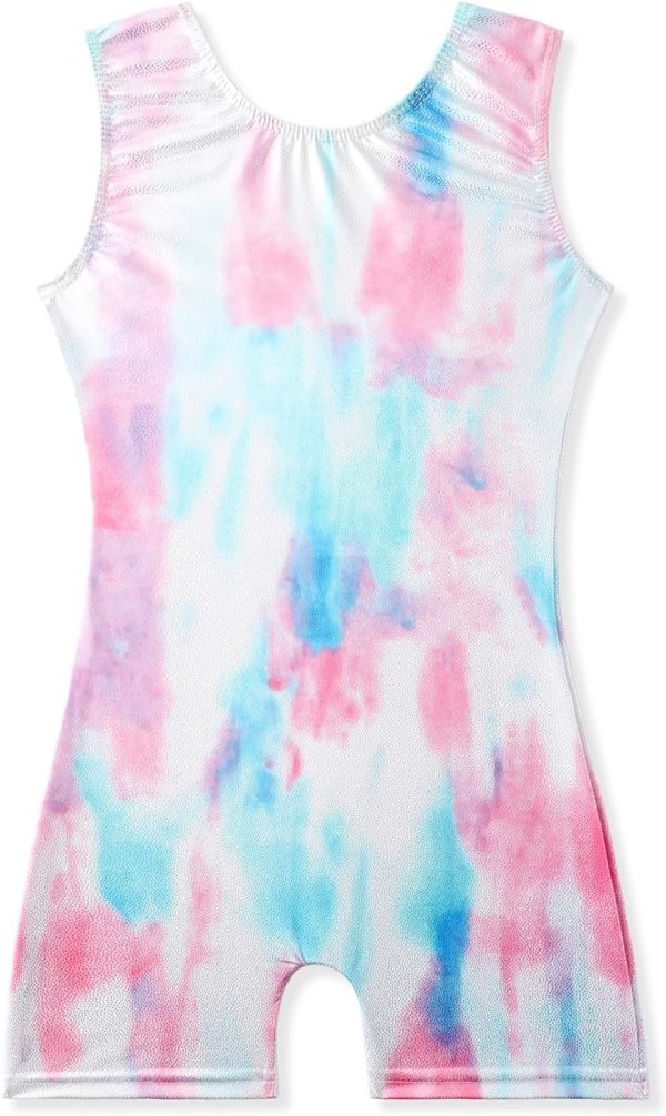 EQSJIU 2 Packs Gymnastics Leotards with Shorts for Girls Unicorn Rainbow - Image 2