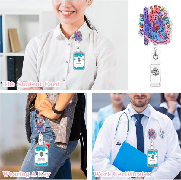 Cardiac Badge Reel Retractable for Nurse, Heart Anatomy Badge Reel Nursing - Image 5