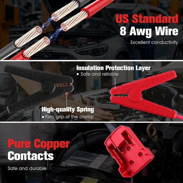 Mcirl M18 Jumper Cables with Adapter for Milwaukee M18 Battery, 8 AWG - Image 6