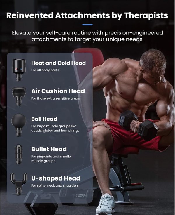 BOB AND BRAD A2 Pro Massage Gun with Heat and Cold Therapy, Professional - Image 7
