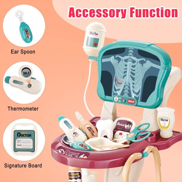 deAO Doctor Child Toy, 29 Accessories with Stethoscope and Electronic - Image 2