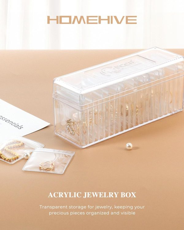 Acrylic Jewelry Box Organizer, Clear Jewelry Organizer and Storage with 20 - Image 2