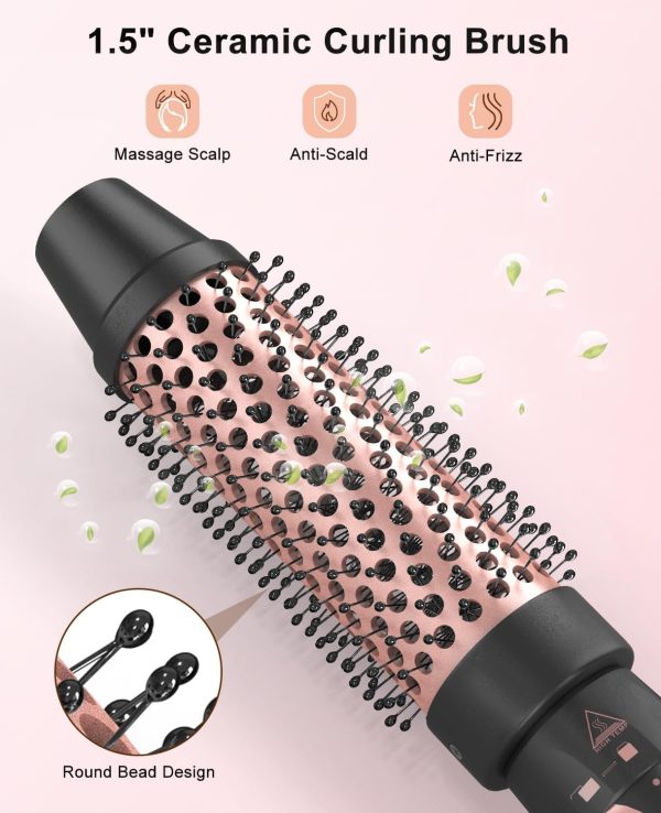 Nimmu Curling Iron Set with Thermal Brush Ceramic Curling Wand (0.35"-1"), - Image 3