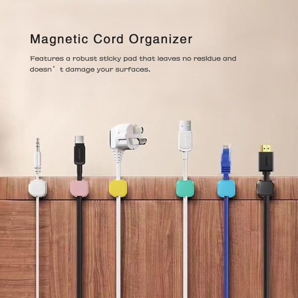 Magnetic Cable Clips, 6 Pack Cord Organizer, Cable Smooth Adjustable, Under - Image 4