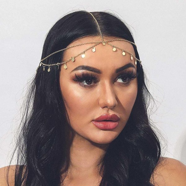 GORAIS Sequins Boho Head Chain Jewelry Hair Chain Headpiece Festival - Image 7