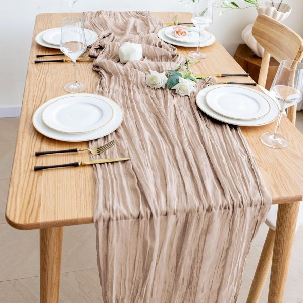 Wokceer Cheesecloth Table Runner 12Pack 10FT Nude Pink Christmas Gauze - Image 6
