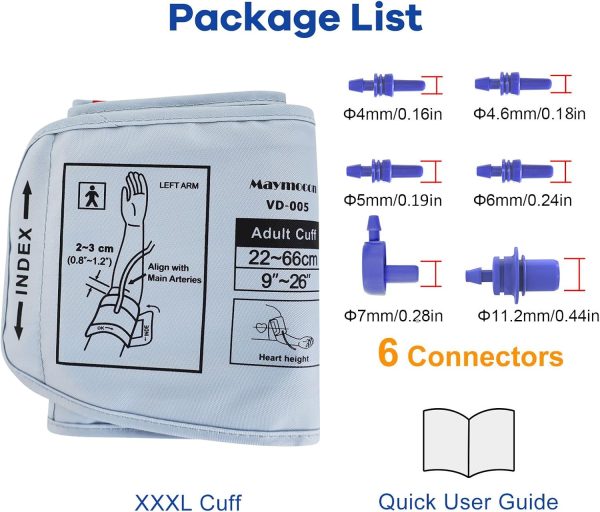 XXXL Blood Pressure Cuff for Big Arms 9”-26” (22-66CM)-Compatible with - Image 6