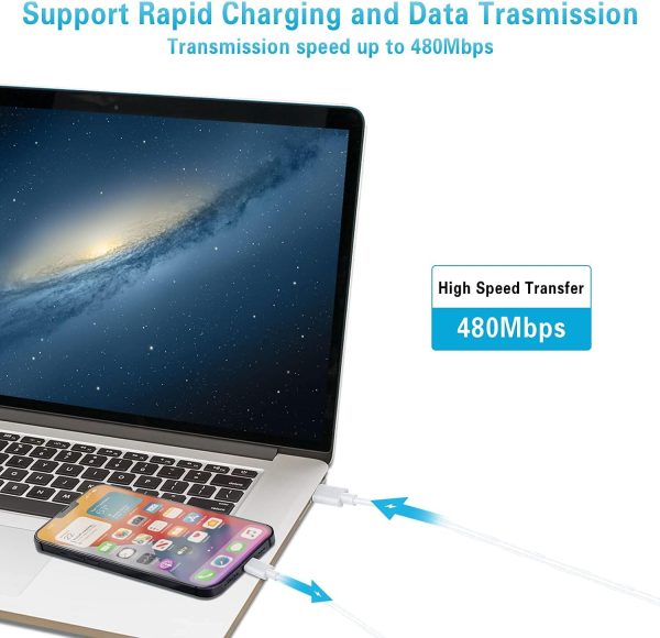USB C to Lightning Cable 3Pack 6FT [MFi Certified] iPhone Fast Charger - Image 6
