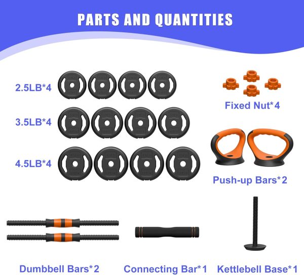 Adjustable Dumbbells 45lbs Free Weight Dumbbell Set with Connector Used as - Image 7