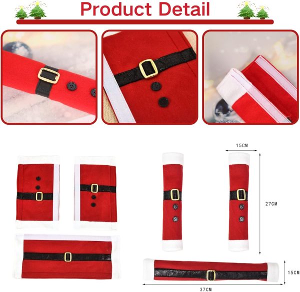 ASTRYAS 3 Piece Set Christmas Refrigerator Handle Covers Santa Snowman - Image 2