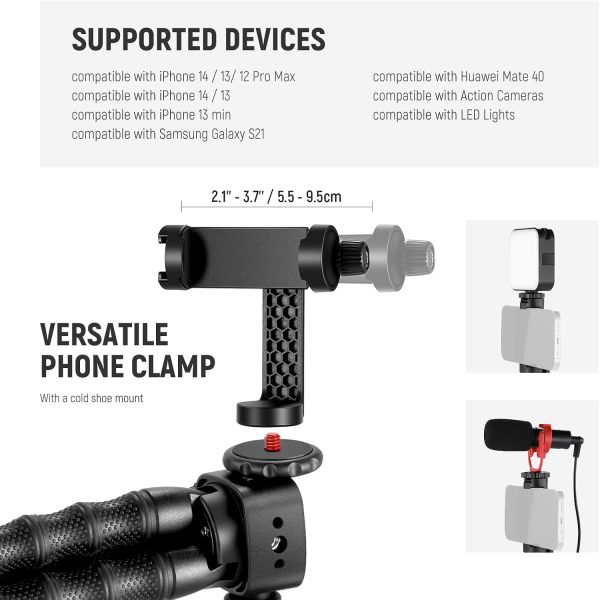 NEEWER T91 Flexible Tripod for iPhone Mini Cellphone Tripod Stand for Vlog, - Image 4